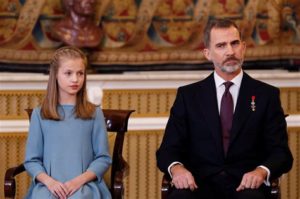 SAR La princesa de Asturias con su padre, el Rey