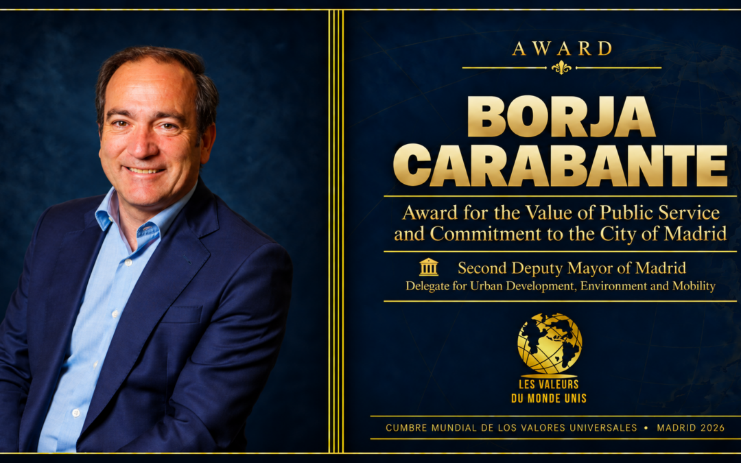 Borja Carabante, una trayectoria al servicio de Madrid que será reconocida en la Cumbre Mundial de los Valores Universales