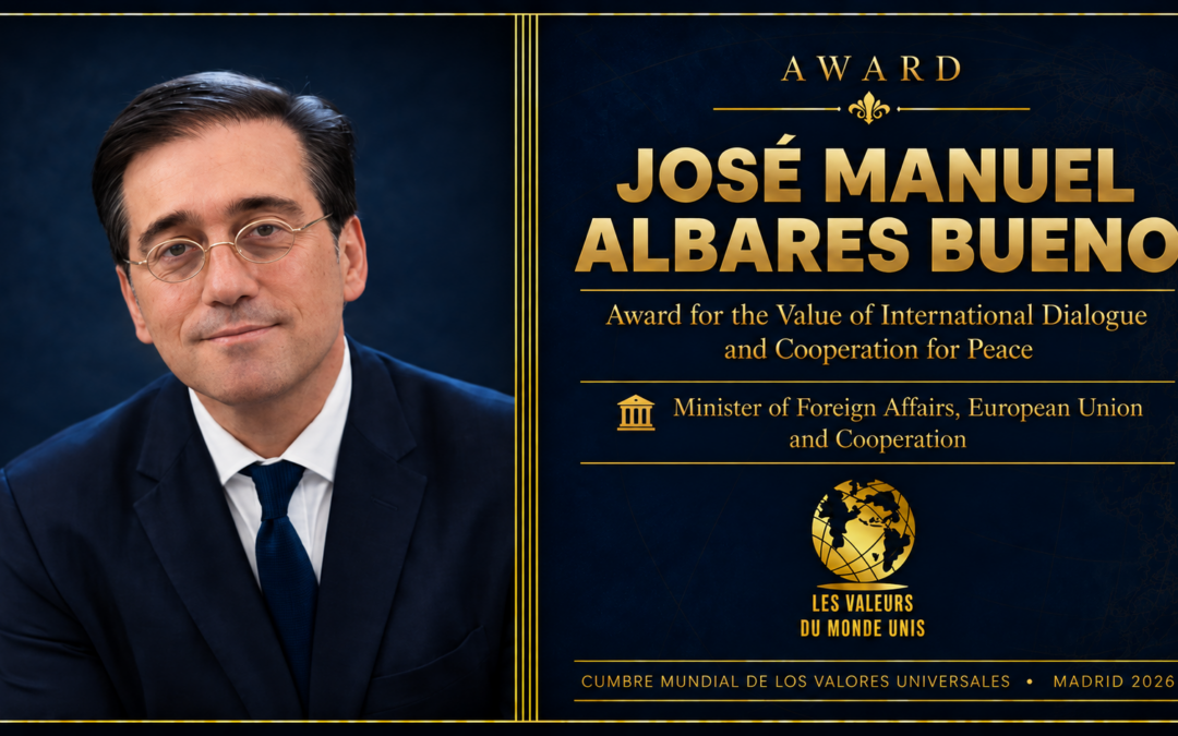 José Manuel Albares será reconocido por su contribución al diálogo internacional y la cooperación para la paz